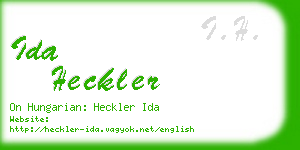 ida heckler business card